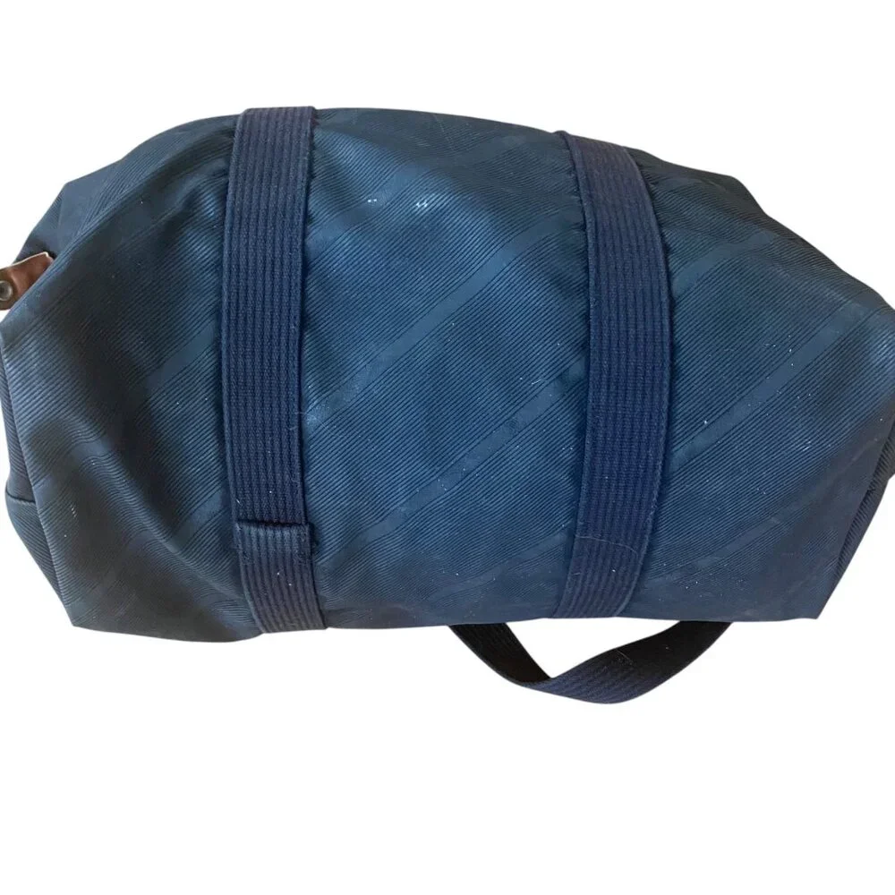 Chanterelle Repurposed Rubber Duffel Bag Adjustable Strap Leather‎ Accents